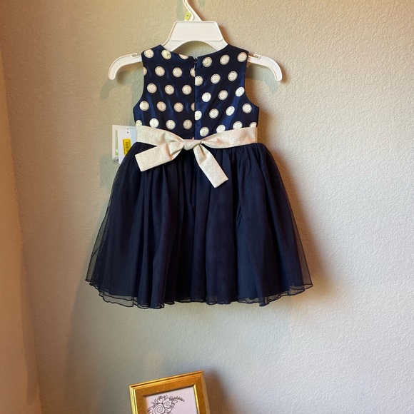 Beautiful navy blue toddler dress - Picture 2 of 3